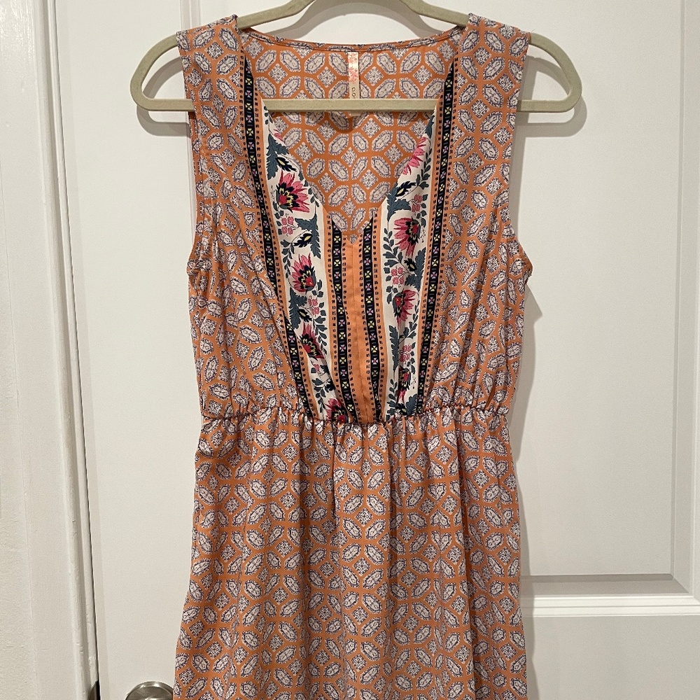 Coral Patterned Sun Dress